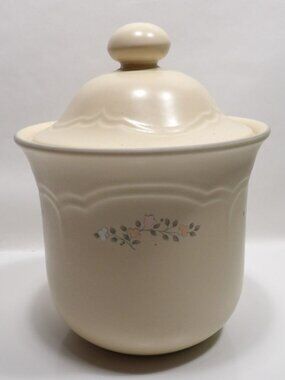 Pfaltzgraff Remembrance Ceramic Canister With Lid & Floral Pattern Design